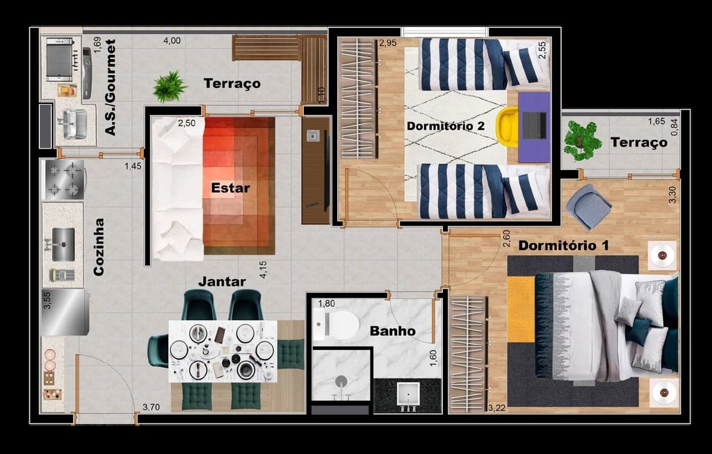 Planta 11 - 2 dorm 48 08m