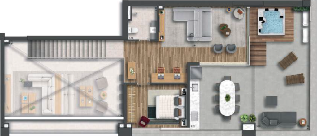 Planta 14 - 3 dorm 209m - duplex superior