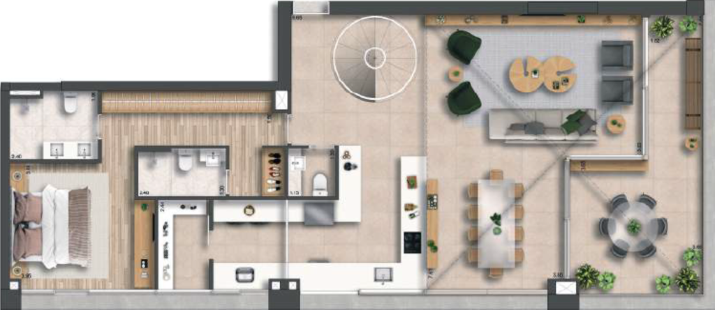 Planta 10 - 3 dorm 137m - duplex inferior opo