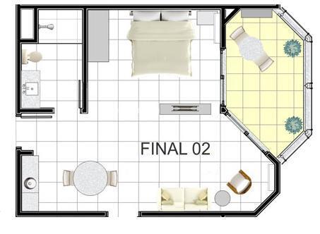 Planta 01 - 1 dorm 50,90m