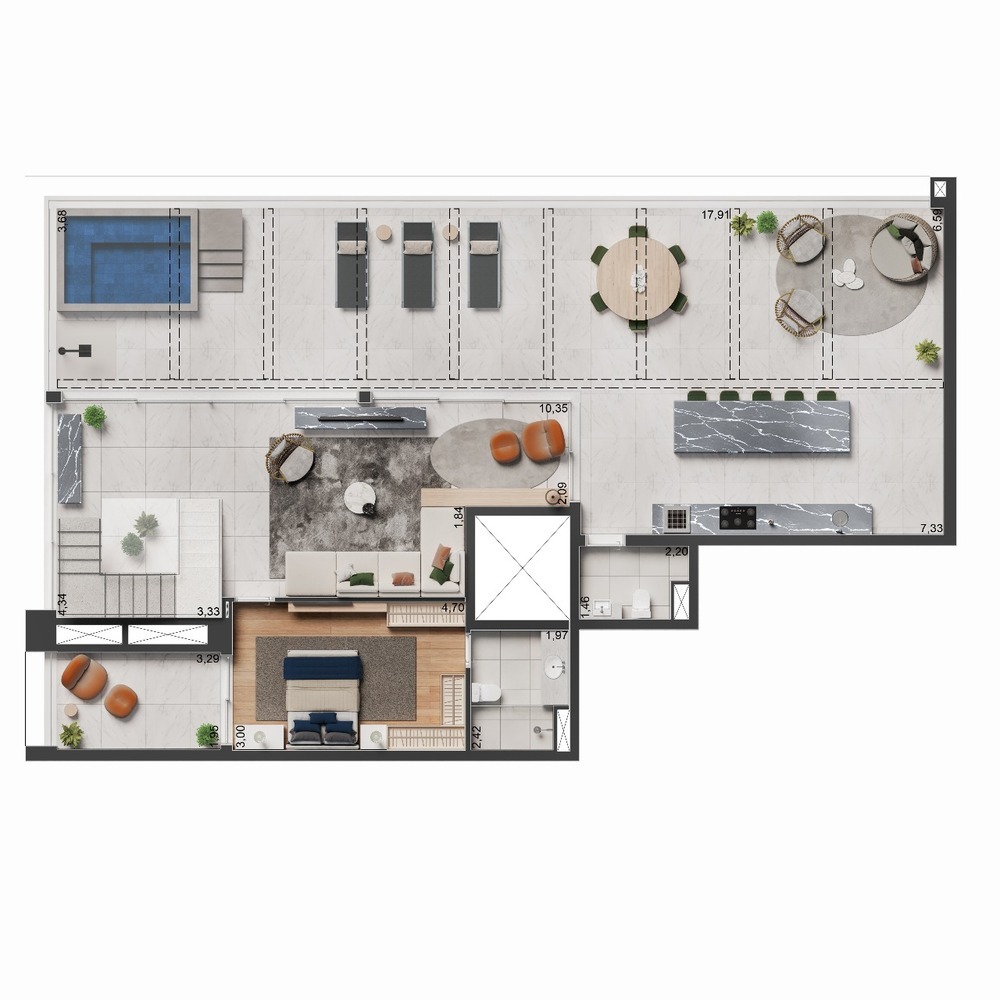 Planta 11 - 4 dorm 348m - cobertura duplex - superior