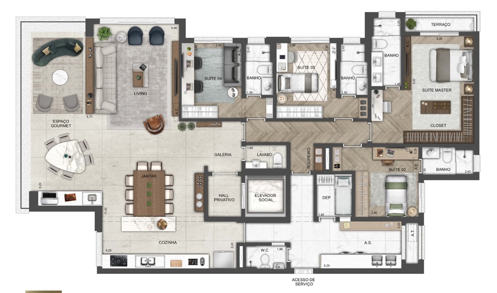 Planta 02 - 4 dorm 220m - opo