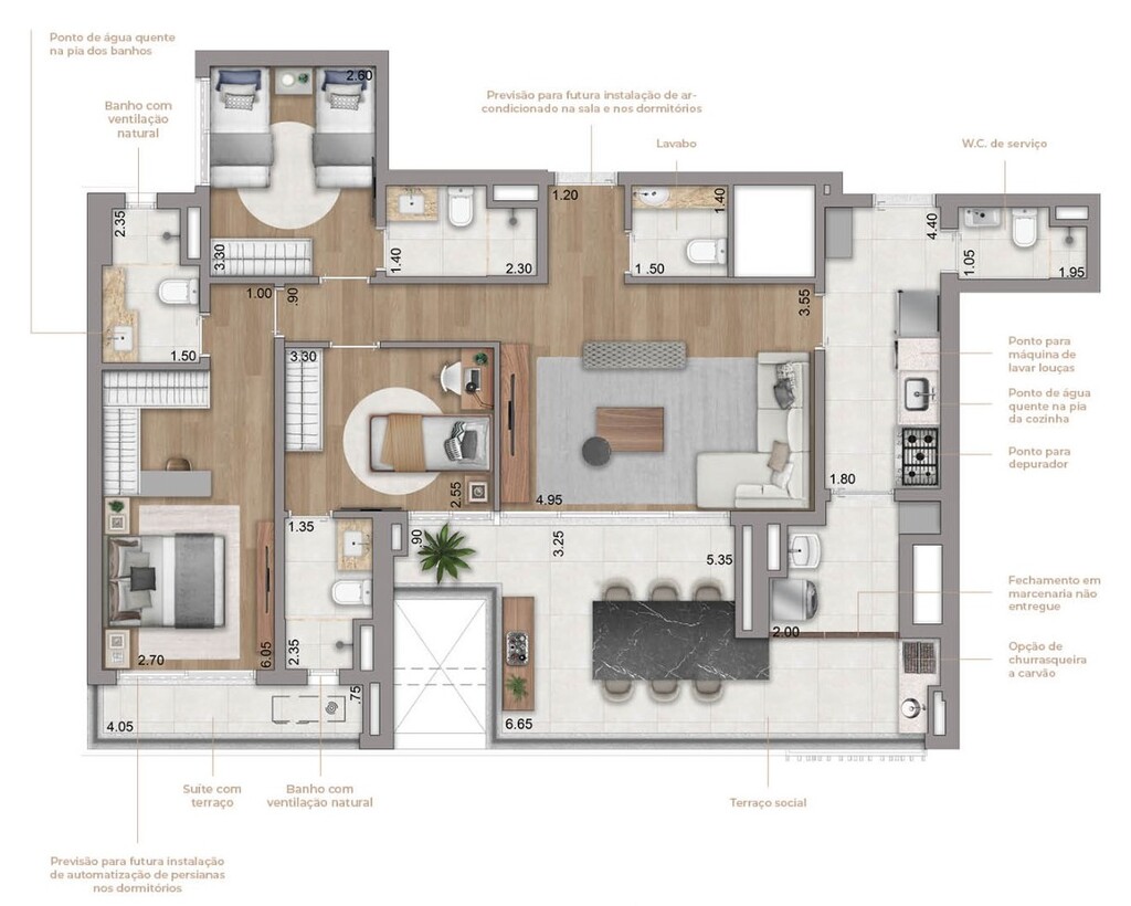 Planta 03 - 3 dorm 123m