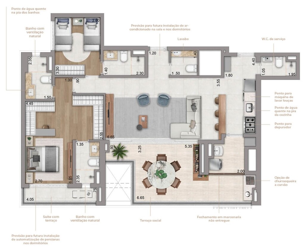 Planta 04 - 2 dorm 123m - opo