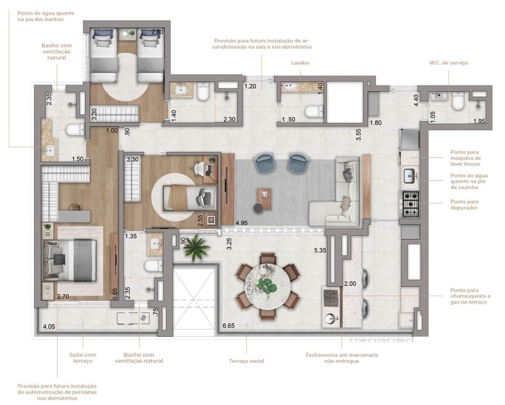 Planta 05 - 3 dorm 123m - opo