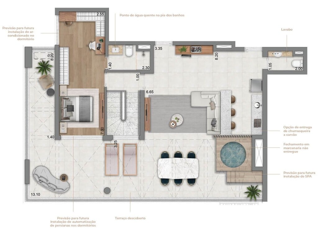 Planta 07 - 3 dorm 247m - cobertura duplex - superior