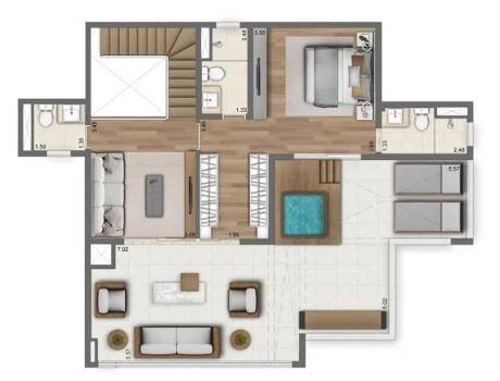 Planta 07 - 4 dorm 201m - duplex superior