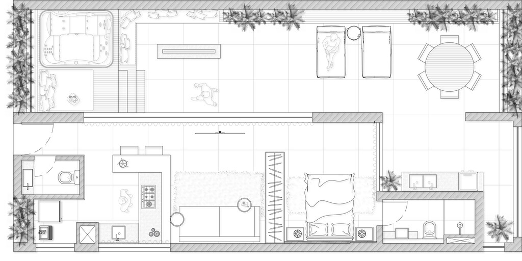 Planta 05 - 1 dorm 103m - garden