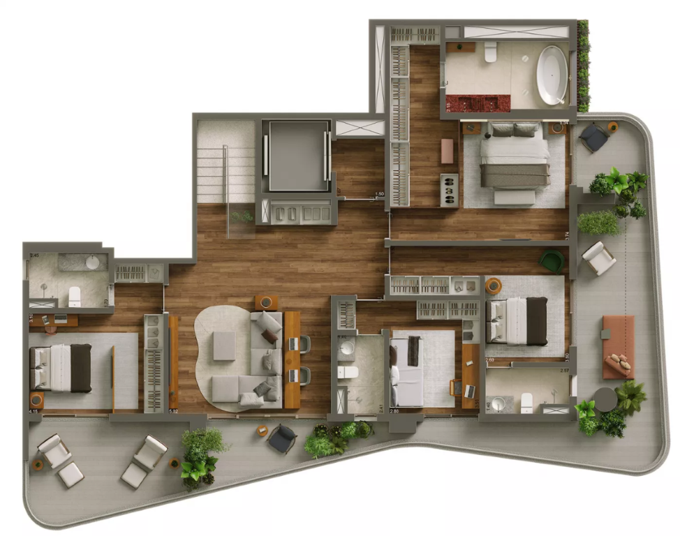 Planta 09 - 4 dorm 446m - cobertura duplex - inferior