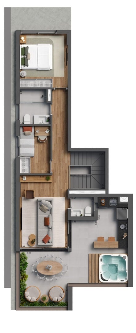 Planta 10 - 3 dorm 159m - cobertura duplex - inferior