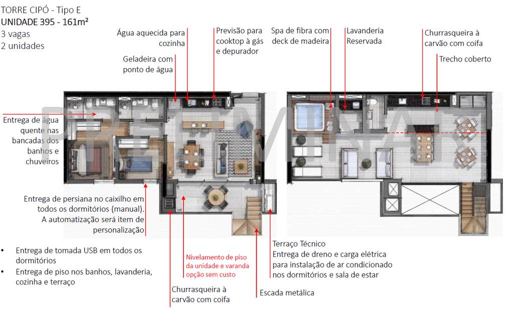 Planta 03 - 2 dorm 161m - cobertura duplex