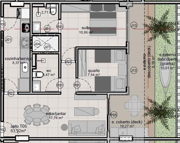 Planta 07 - 2 dorm 94m - garden