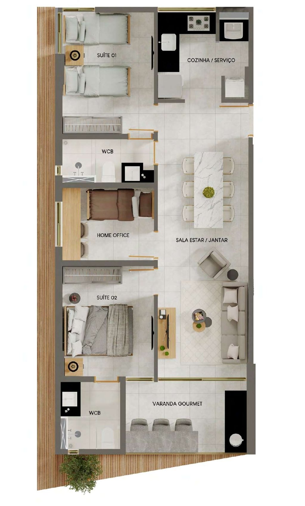 Planta 08  - 3 dorm 66,98m