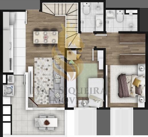 Planta 07 - 3 dorm 158m - cobertura duplex inferior