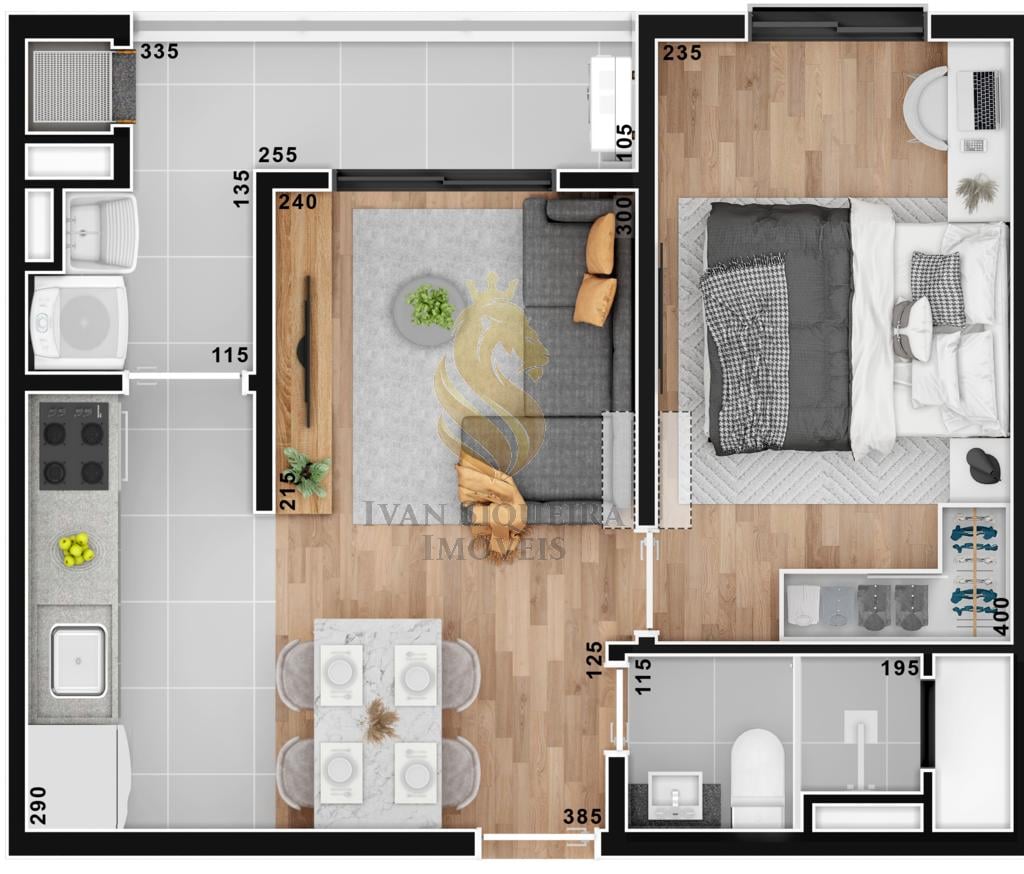 Planta 01 - 1 dorm 38 99m