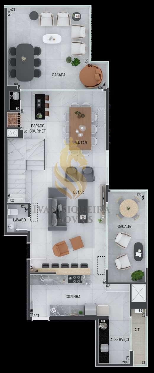 Planta 03 - 3 dorm 221m - cobertura duplex - inferior