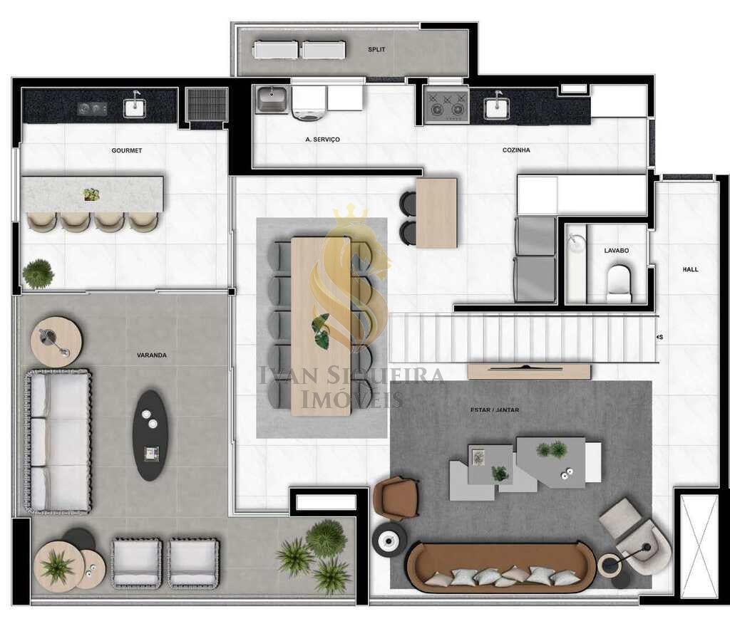 Planta 03 - 3 dorm 218m - cobertura duplex - inferior