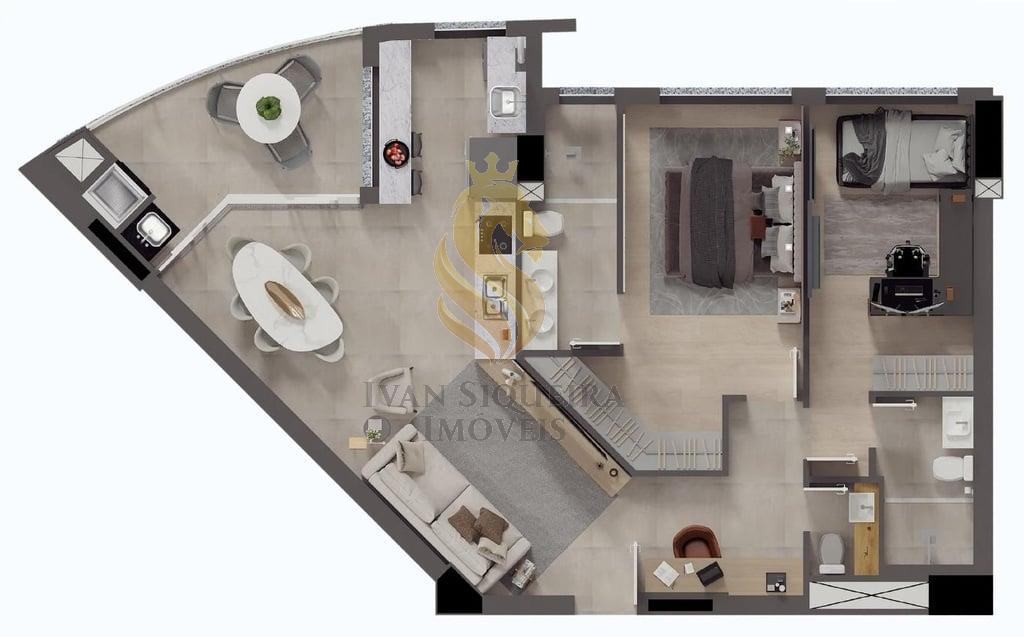 Planta 01 - 2 dorm 100 38m