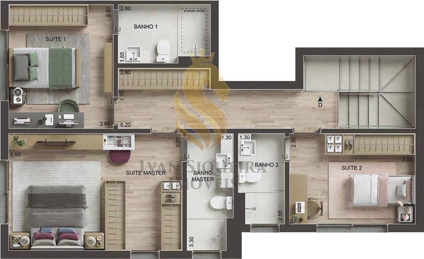 Planta 16 - 3 dorm 176m - cobertura duplex - superior