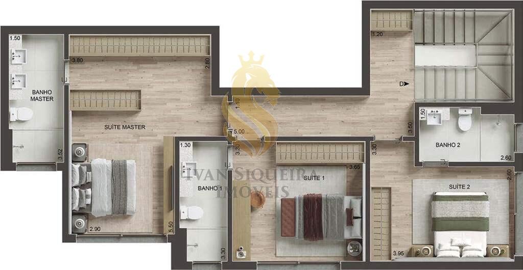 Planta 18 - 3 dorm 182m - cobertura duplex - superior