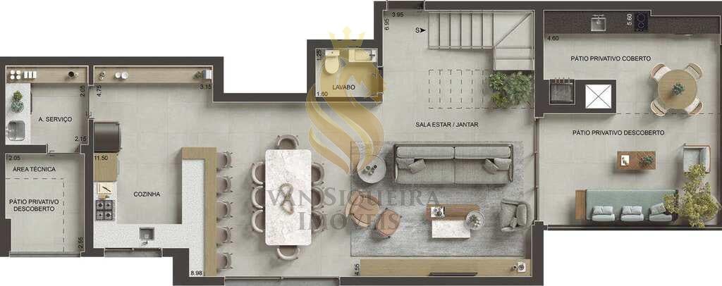 Planta 17 - 3 dorm 182m - cobertura duplex - inferior