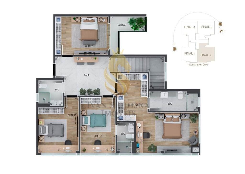 Planta 05 - 4 dorm 226 11m - cobertura duplex - pavimento superior