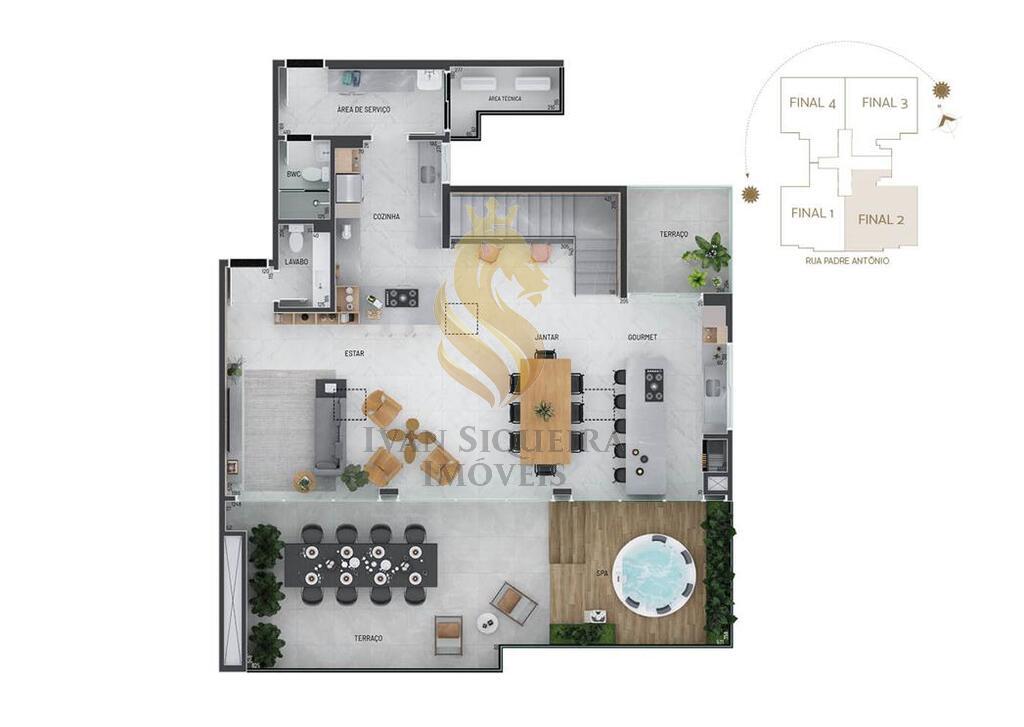 Planta 06 - 4 dorm 226 11m - cobertura duplex - pavimento inferior