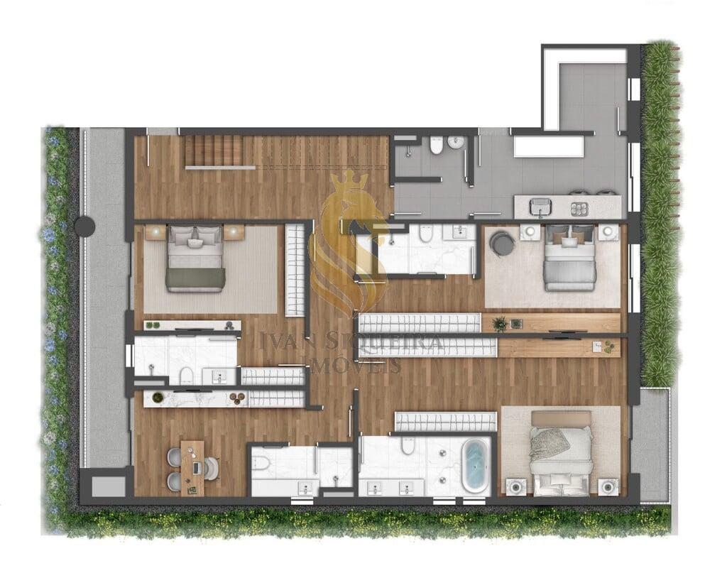 Planta 16 - 3 dorm 388m - cobertura duplex - inferior