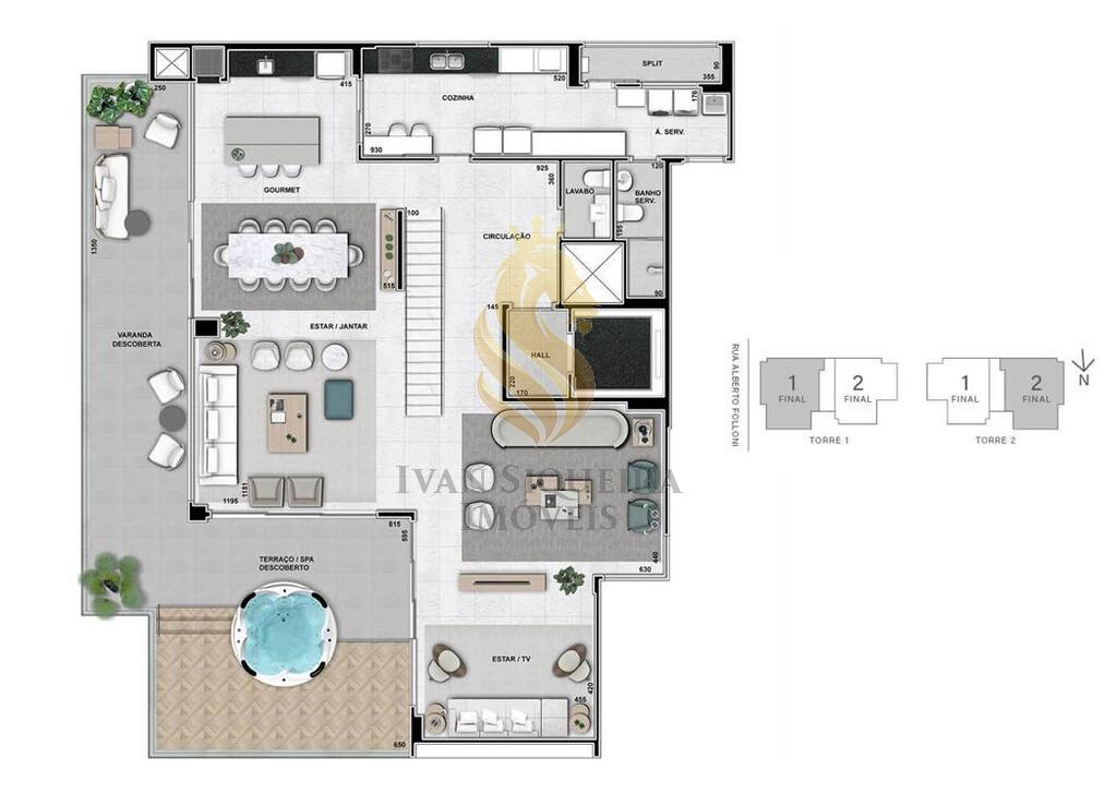 Planta 14 - 4 dorm 348m - cobertura duplex - superior