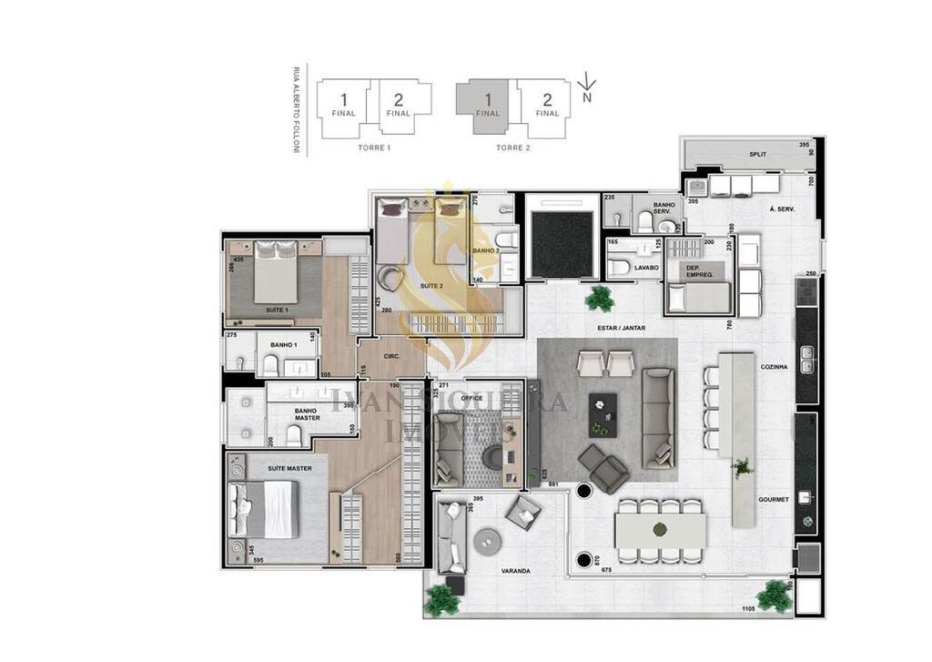 Planta 13 - 4 dorm 348m - cobertura duplex - inferior