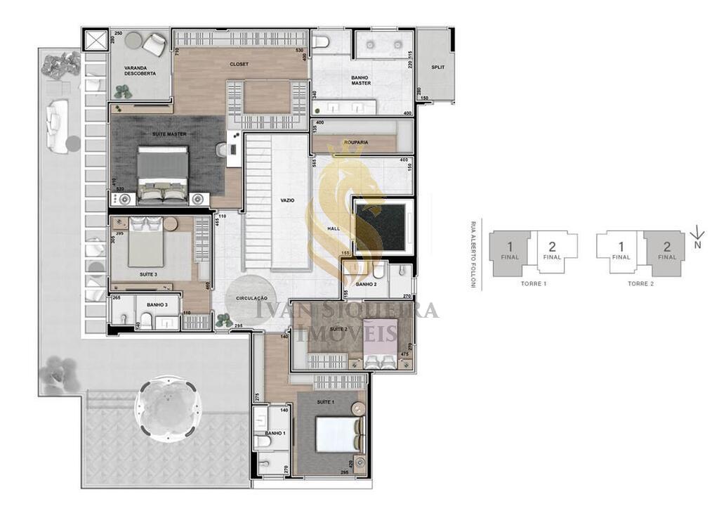 Planta 14 - 4 dorm 348m - cobertura duplex - superior