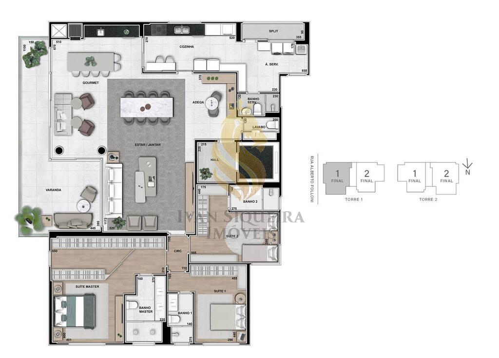 Planta 01 - 3 dorm 254m