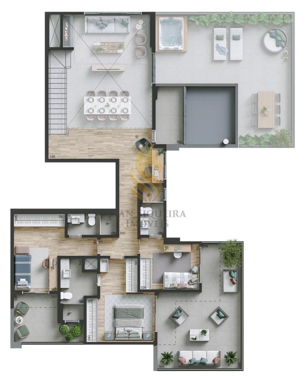 Planta 12 - 3 dorm 210m - cobertura duplex - superior