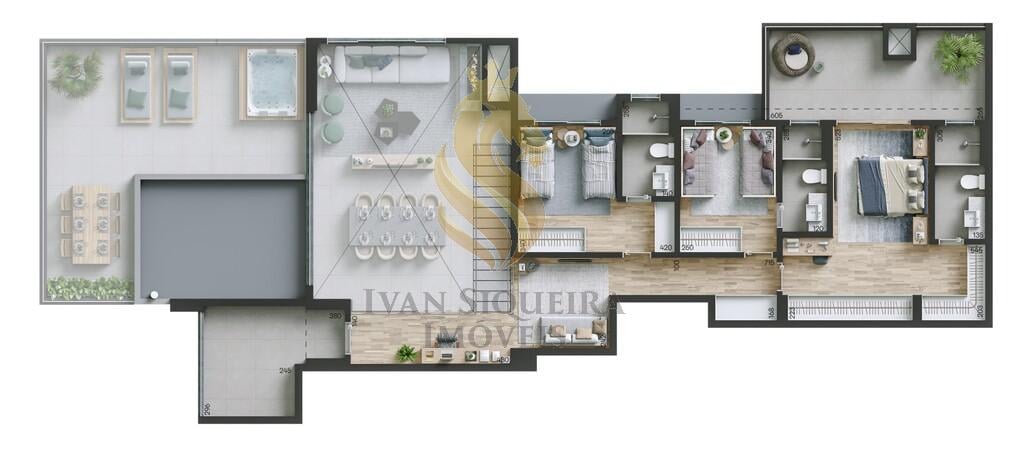 Planta 16 - 3 dorm 235m - cobertura duplex - superior