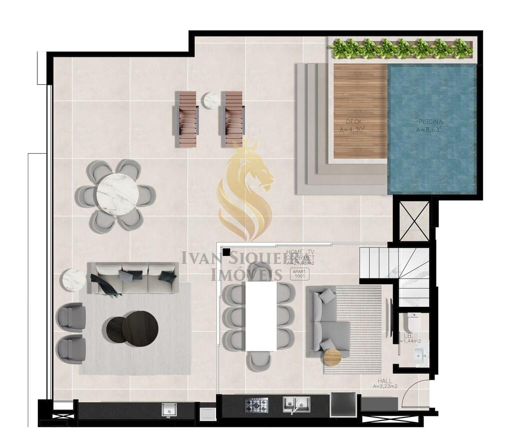 Planta 04 - 3 dorm 249 54m - cobertura duplex - superior