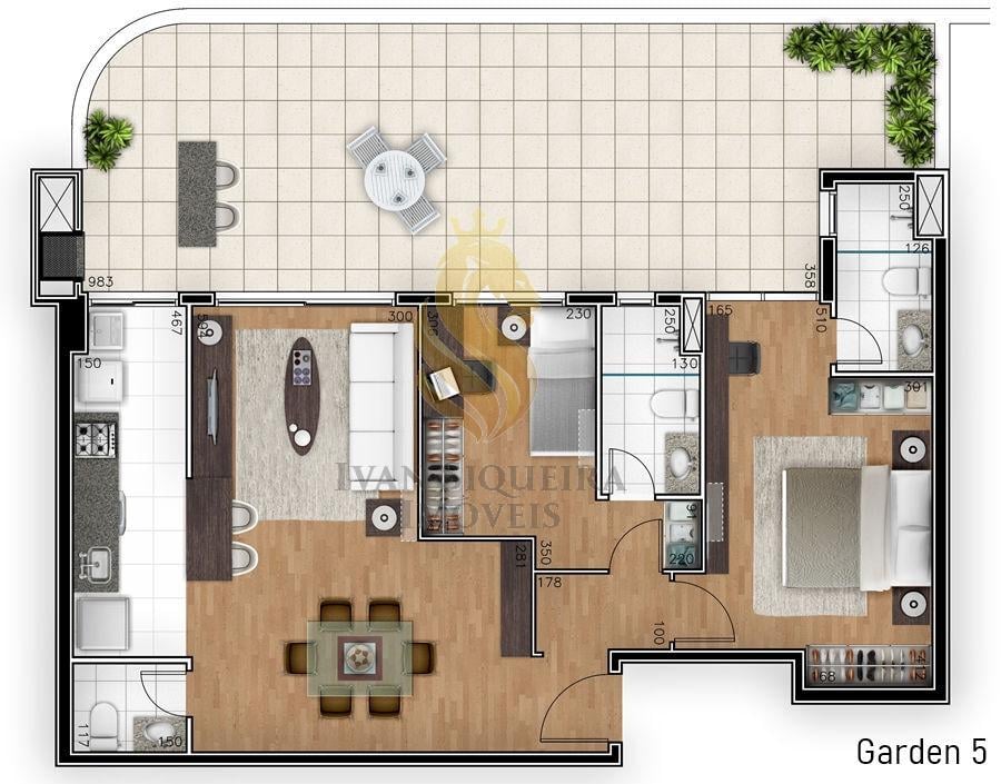 Planta 07 - 2 dorm 113m - garden