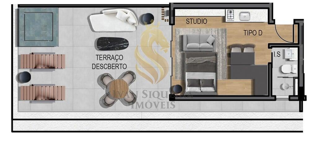 Planta 04 - 1 dorm 53,93m - cobertura horizontal