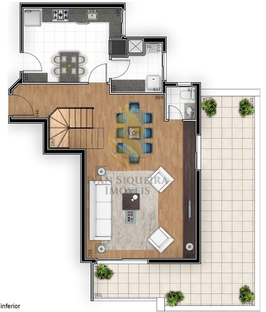 Planta 08 - 3 dorm 180m - cobertura duplex - inferior