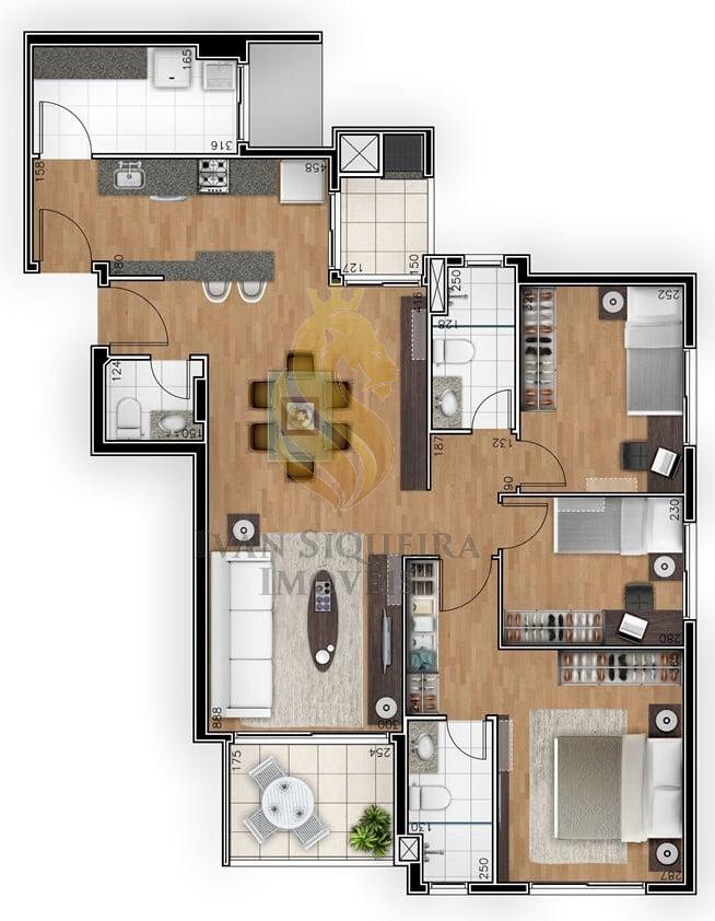 Planta 05 - 3 dorm 98m