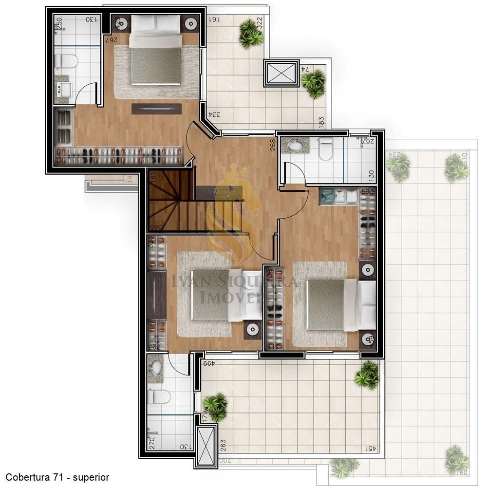 Planta 09 - 3 dorm 180m - cobertura duplex - superior