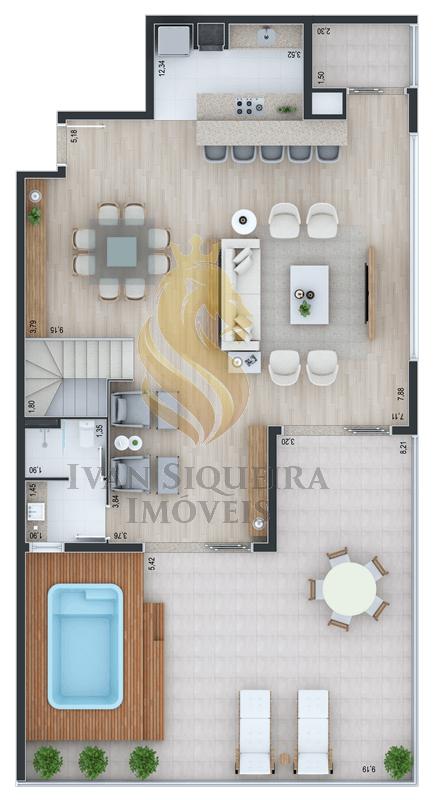 Planta 19 - 3 dorm 325 59m - cobertura duplex - superior