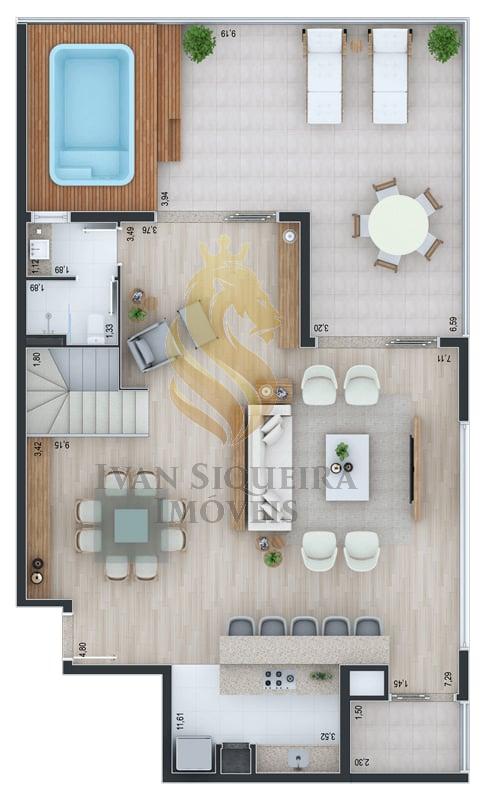 Planta 13 - 3 dorm 284 17m - cobertura duplex - superior