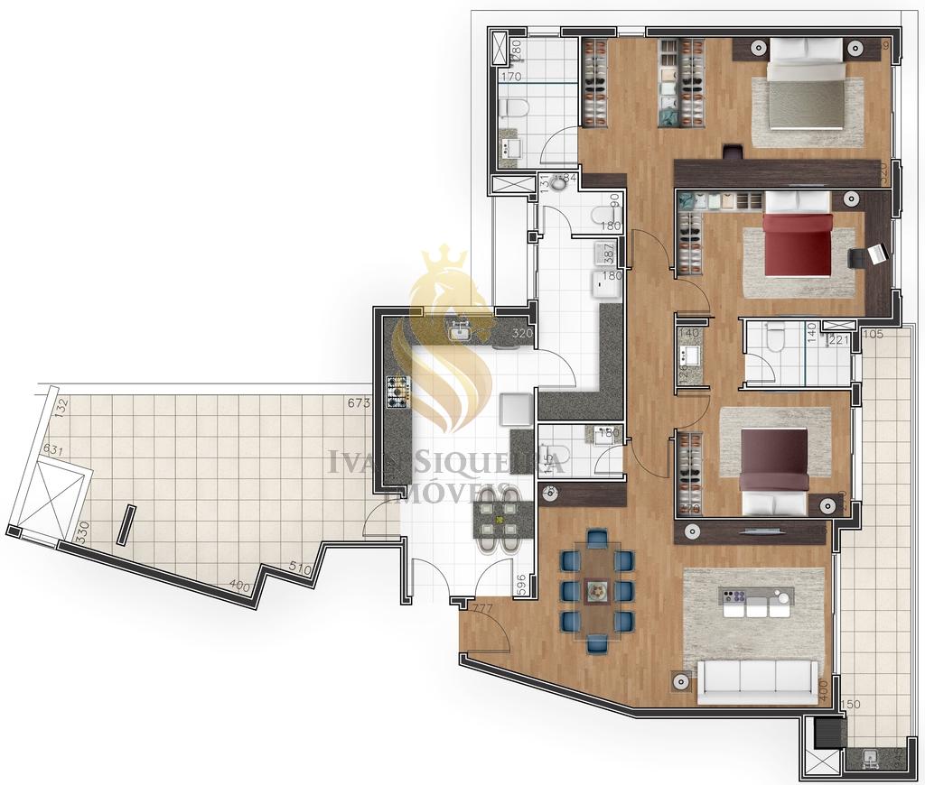 Planta 03 - 3 dorm 234m - cobertura duplex - superior