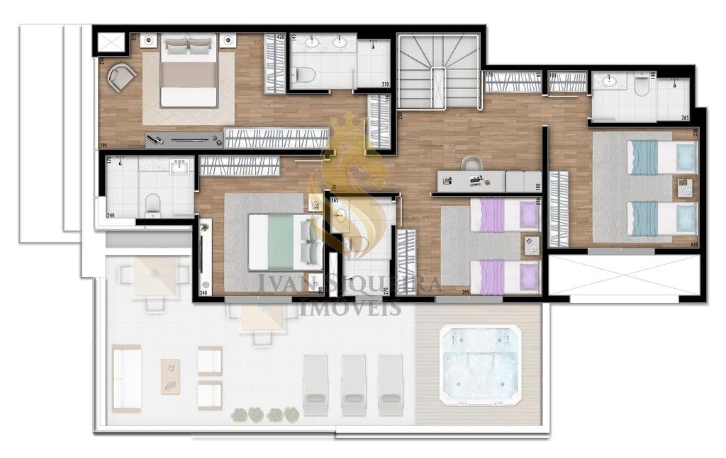 Planta 05 - 4 dorm 203 49m - cobertura duplex inferior