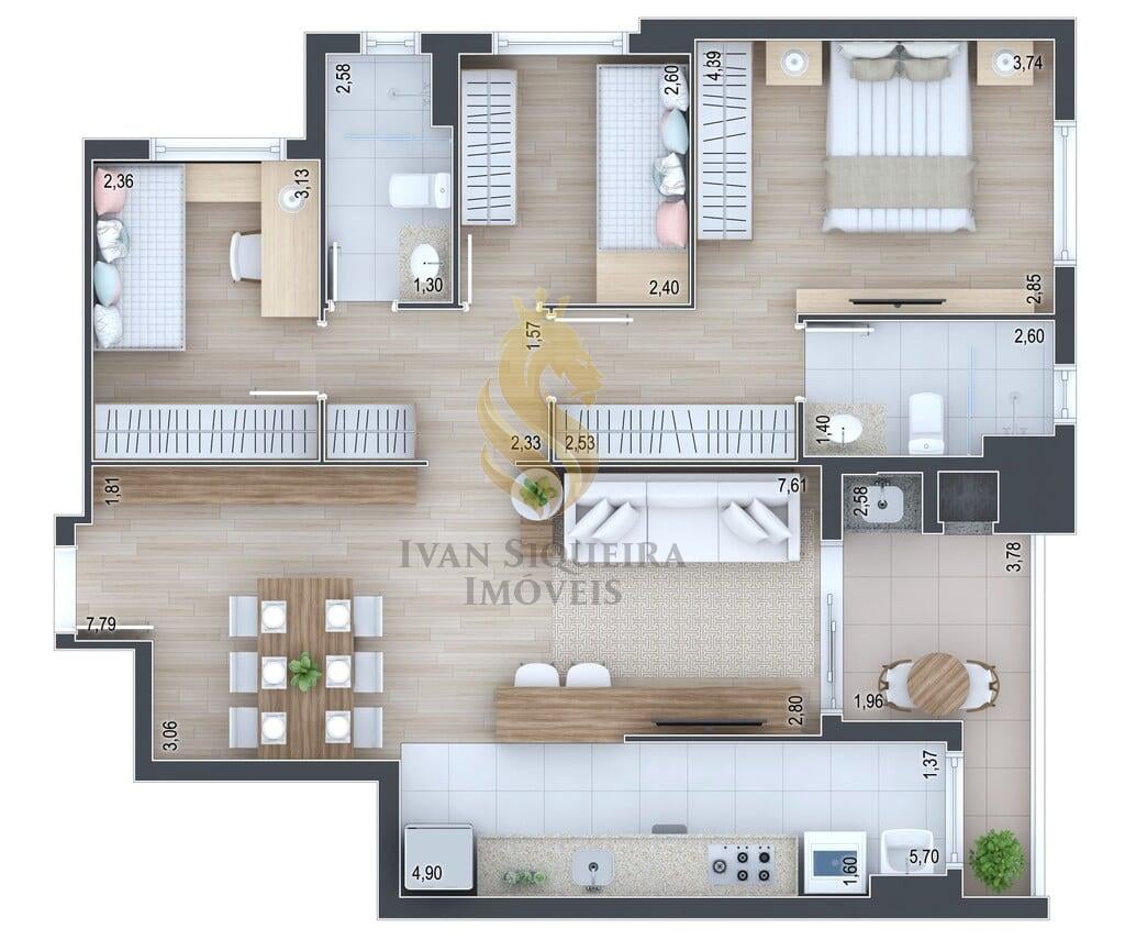 Planta 14 - 3 dorm 86,85m