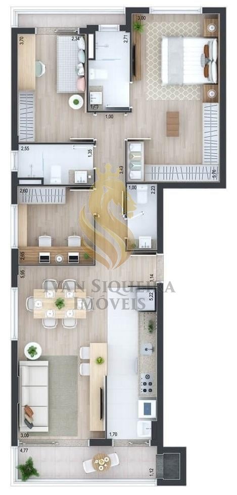 Planta 01 - 3 dorm 99 62m