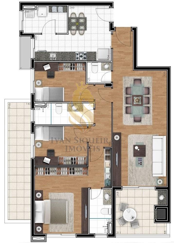 Planta 05 - 3 dorm 113 75m