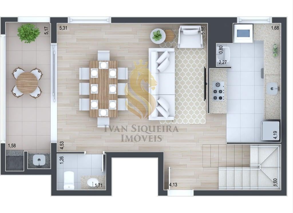 Planta 07 - 2 dorm 110,73m - duplex - inferior