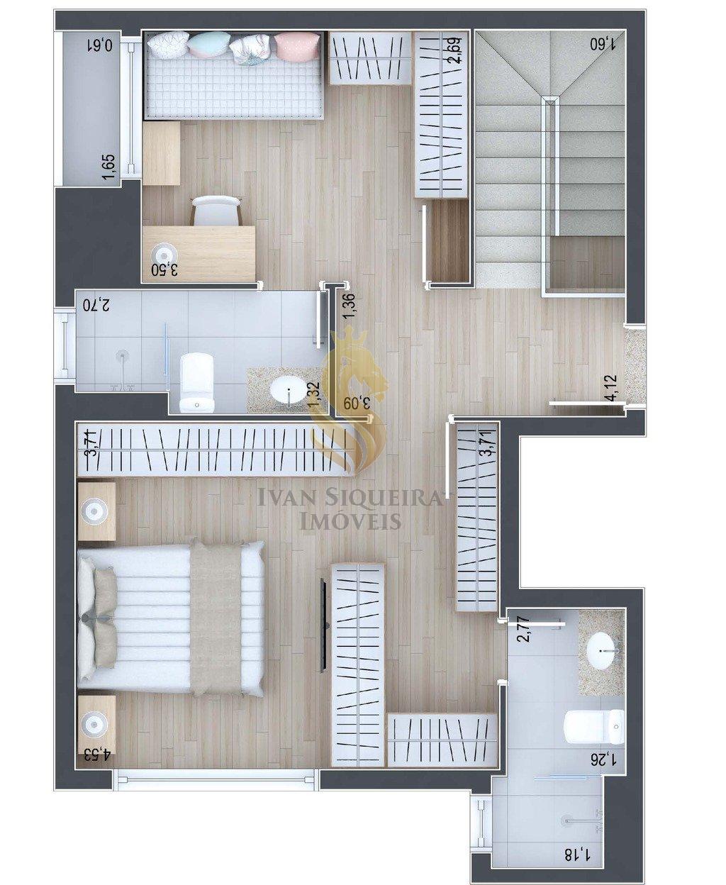 Planta 15 - 2 dorm 156,12m - duplex - superior