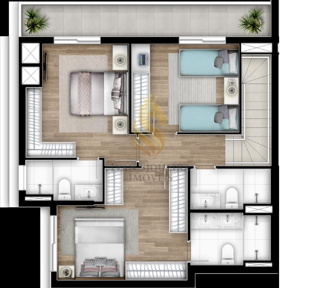 Planta 18 - 3 dorm 147,23m - penthouse - superior